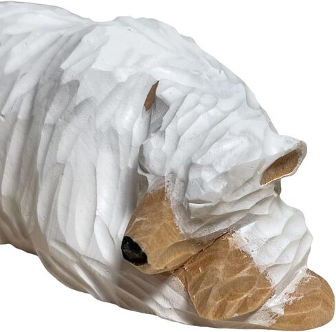 YEEYAYA Wood Sculpture Home Decor Wood Statue Wood Figurines Room Decor Hand Carved Wild Animals (Polar Bears Sleep) in Saudi Arabia