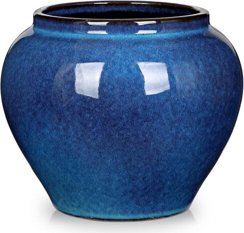 Hollyone Blue and Gold Vase Porcelain Vases 7inch Chinoiserie Vase Classic Ceramic Chinese Floral Vases for Bedroom Living Room Console Table Accent Shelf Tabletop Home Decor in Saudi Arabia