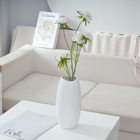 Ohsooons Ceramic Vase Set of 3 PCS Flower Pots for Home Decor, Modern Decorative for Flowers Vases for Your Ideal Table Decor, Living, Room, Kitchen, Office- White in Saudi Arabia