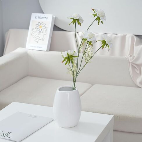 Ohsooons Ceramic Vase Set of 3 PCS Flower Pots for Home Decor, Modern Decorative for Flowers Vases for Your Ideal Table Decor, Living, Room, Kitchen, Office- White in Saudi Arabia