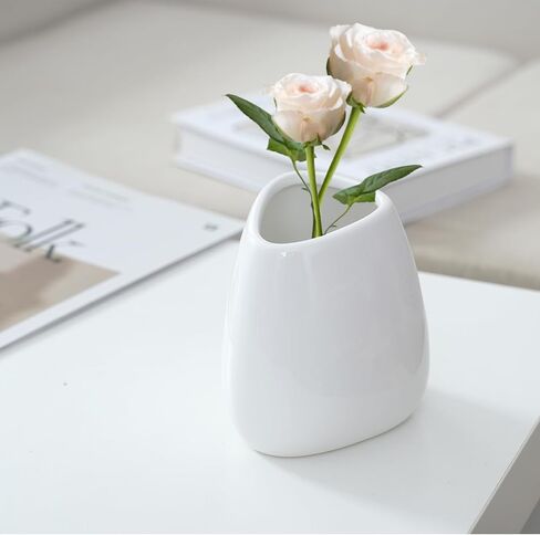Ohsooons Ceramic Vase Set of 3 PCS Flower Pots for Home Decor, Modern Decorative for Flowers Vases for Your Ideal Table Decor, Living, Room, Kitchen, Office- White in Saudi Arabia