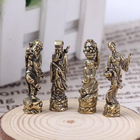 SHIDXIB 8Pcs Old-Fashioned Pure Brass Statues of The Eight Immortals Crossing The Sea Home Desktop Decorations Used for Home Living Room Decoration in Saudi Arabia