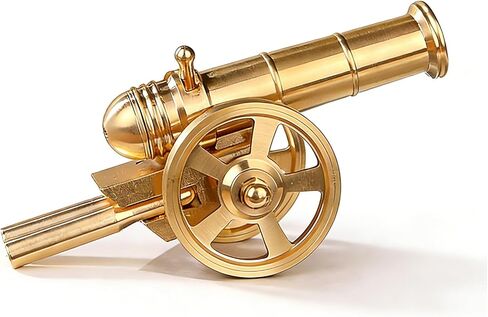 ZMHKJZDQ Mini Brass Cannon Decor Solid Brass Cannon Models Mini Cannon Statues Military Model Collection Home Decorations Gifts for Military Enthusiasts Tabletop Decor in Kuwait