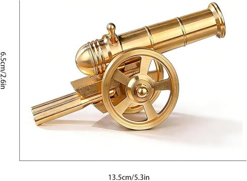 ZMHKJZDQ Mini Brass Cannon Decor Solid Brass Cannon Models Mini Cannon Statues Military Model Collection Home Decorations Gifts for Military Enthusiasts Tabletop Decor in Kuwait