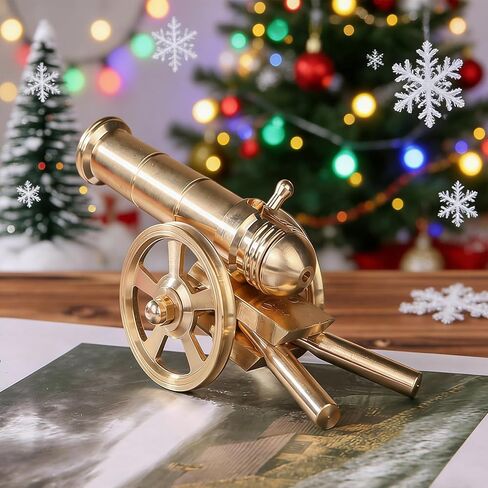 ZMHKJZDQ Mini Brass Cannon Decor Solid Brass Cannon Models Mini Cannon Statues Military Model Collection Home Decorations Gifts for Military Enthusiasts Tabletop Decor in Kuwait