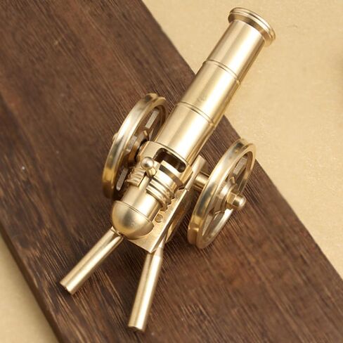 ZMHKJZDQ Mini Brass Cannon Decor Solid Brass Cannon Models Mini Cannon Statues Military Model Collection Home Decorations Gifts for Military Enthusiasts Tabletop Decor in Kuwait