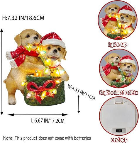 Brilliant Prospect Dog on Box Sculpture -Handmade Resin Figurine, Festive Pet Lover Gift, Holiday Home Decor with Santa Hat in Saudi Arabia