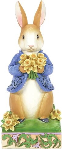 Enesco Beatrix Potter by Jim Shore Peter Rabbit Holding Daffodil Flowers Figurine, 6.22 Inch, Multicolor in Saudi Arabia