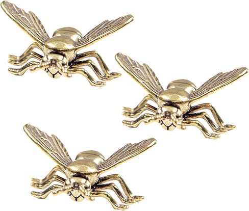 IUYYPU Set of 3 Handcrafted Vintage Brass Bee Figurines – Exquisite Gold Decor for Home & Office, Thoughtful Gift & Timeless Collectible – Ideal for Nature Lovers & Craft Projects in Saudi Arabia