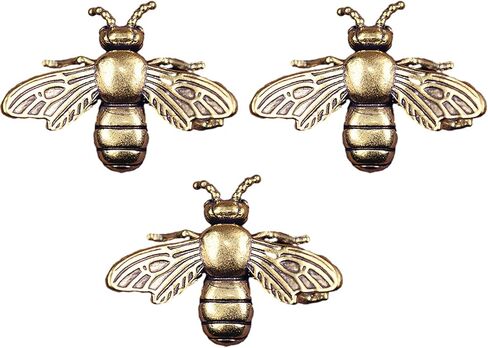 IUYYPU Set of 3 Handcrafted Vintage Brass Bee Figurines – Exquisite Gold Decor for Home & Office, Thoughtful Gift & Timeless Collectible – Ideal for Nature Lovers & Craft Projects in Saudi Arabia
