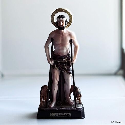 moicla Saint Lazarus Resin Statue - 12" Catholic Figurine | San Lazaro, Figura Catolica - Estatua de Resina in Saudi Arabia