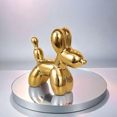 ZEYI Cute Dazzling Ceramic Balloon Dog Statue for Living Room Desktop Decor,Handmade Animal Balloons Decor for Office Decor,Balloon Animal Dog Statue Decor for Shelf,Bedroom Decor in Saudi Arabia