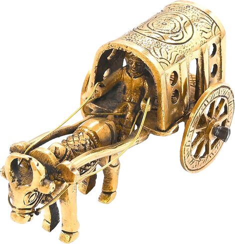 Tarini Gallery Brass Vintage Bullock Cart Pital Bailgadi Statue Traditional Indian Art Piece Decoration Accessory Article for Home Living Room Décor and Gifting (Bullock Cart) in Saudi Arabia