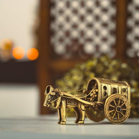 Tarini Gallery Brass Vintage Bullock Cart Pital Bailgadi Statue Traditional Indian Art Piece Decoration Accessory Article for Home Living Room Décor and Gifting (Bullock Cart) in Saudi Arabia