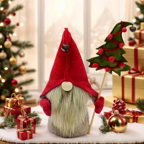 Christmas Gnome Plush Decorations Xmas Farmhouse Tiered Tray Tree Christmas Decor Collectible Doll Figurines Home Tabletop Elf Ornaments（2PCS） in Saudi Arabia
