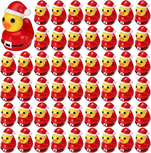 Foilswirl 50 Pcs Christmas Mini Resin Gingerbread Ducks Tiny Ducks Figurine Miniature Animals Figures Christmas Gingerbread Decoration for Home Ornament Accessories in Saudi Arabia