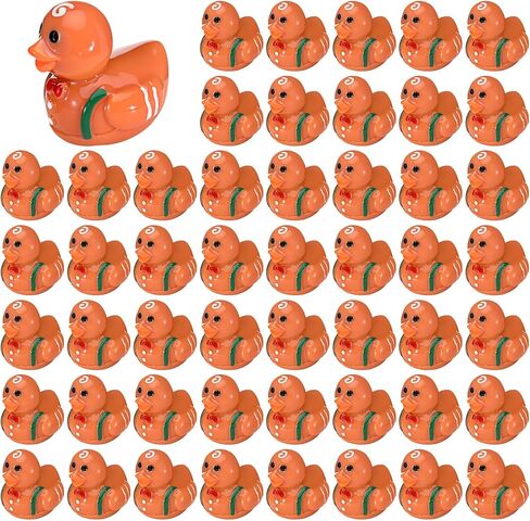 Foilswirl 50 Pcs Christmas Mini Resin Gingerbread Ducks Tiny Ducks Figurine Miniature Animals Figures Christmas Gingerbread Decoration for Home Ornament Accessories in Saudi Arabia