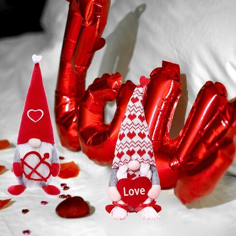 قطعتان من زينة عيد الحب جنوم القطيفة، قلب جنوم الحب لعيد الحب، هدايا ديكور جنوم عيد الحب لديكور طاولة المنزل الداخلي in Kuwait