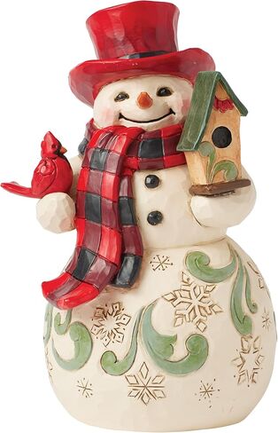 Enesco Jim Shore Heartwood Creek Highland Glen Snowman يرتدي قبعة حمراء، مقاس 6.25 بوصة، متعدد الألوان in Saudi Arabia