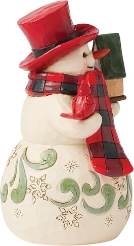 Enesco Jim Shore Heartwood Creek Highland Glen Snowman يرتدي قبعة حمراء، مقاس 6.25 بوصة، متعدد الألوان in Saudi Arabia