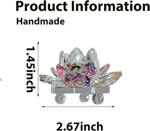 Colorful Crystal Figurine Glass Flower Ornament for Home & Office Decor (Transparent Decorative Accent) in Saudi Arabia