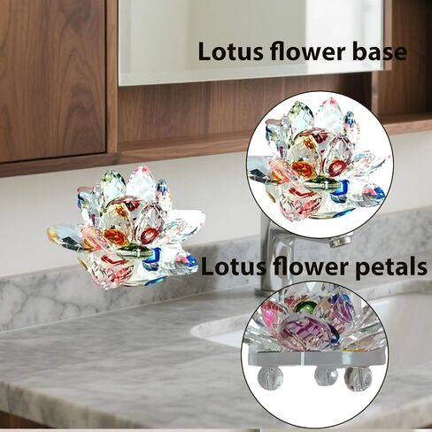Colorful Crystal Figurine Glass Flower Ornament for Home & Office Decor (Transparent Decorative Accent) in Saudi Arabia