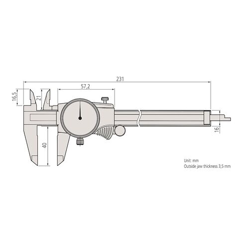 Mitutoyo 505-730 D15TX Dial Caliper, 2 mm/Rev, 0 mm-150 mm, 0.02 mm in Saudi Arabia