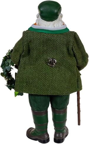 Kurt Adler 10.5-inch Fabriché™ Musical Irish Santa with Wreath in Saudi Arabia