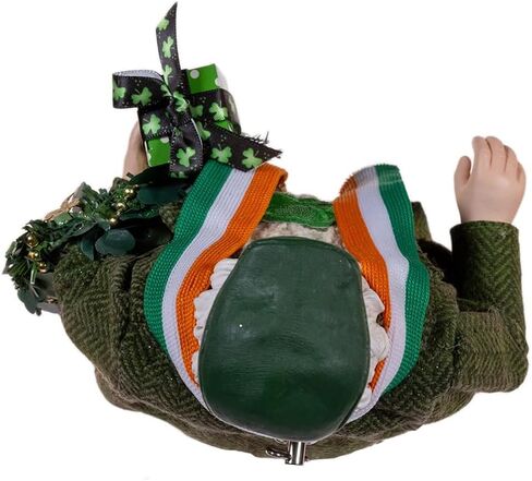 Kurt Adler 10.5-inch Fabriché™ Musical Irish Santa with Wreath in Saudi Arabia