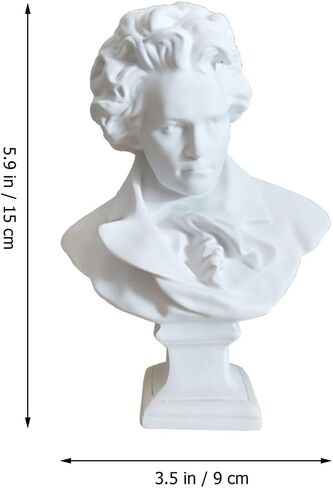 Garneck 1pc Bust Masculine Decor Greek Bust Greek Decor Mini Greek Statues Music Composers Statues Beethoven Bust Statue Art Decor Sketch Sculpture Famous Sculpture Plaster Plaster White in Saudi Arabia