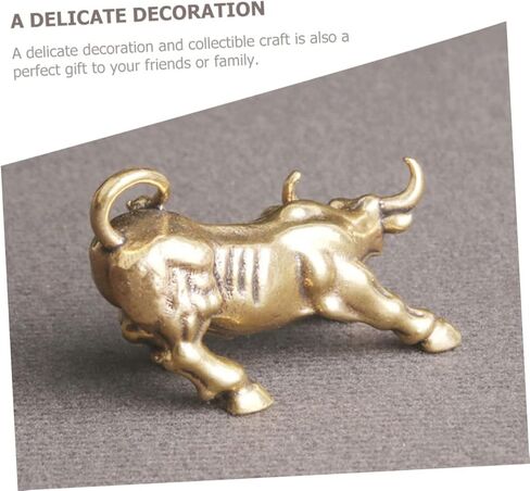 Brass Cattle Statue Vintage Cattle Figurine for Home Decor Zodiac Ox Adornment Desktop Cattle Decor Delicate Brass Cattle Craft Decorative Cattle Model Sculpture in Saudi Arabia