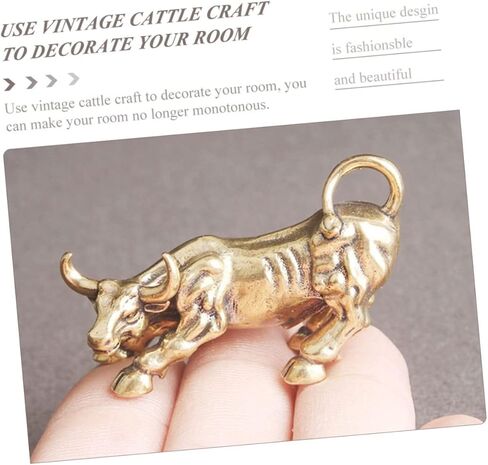 Brass Cattle Statue Vintage Cattle Figurine for Home Decor Zodiac Ox Adornment Desktop Cattle Decor Delicate Brass Cattle Craft Decorative Cattle Model Sculpture in Saudi Arabia