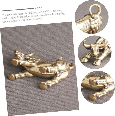 Brass Cattle Statue Vintage Cattle Figurine for Home Decor Zodiac Ox Adornment Desktop Cattle Decor Delicate Brass Cattle Craft Decorative Cattle Model Sculpture in Saudi Arabia