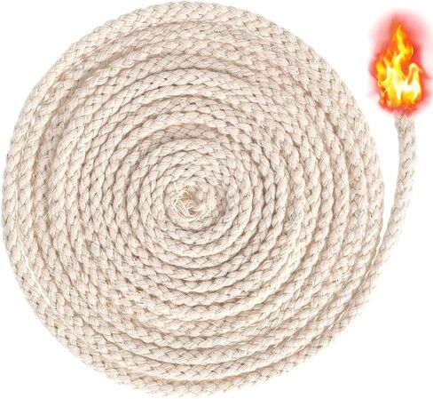 164 Ft 1/8in Diameter Oil Lamp Wicks, Round Cotton Lamp Wicks Burner, Braided Candle Replacement Wicks for Alcohol Kerosene Lamp Torches Lantern- Beige in Kuwait