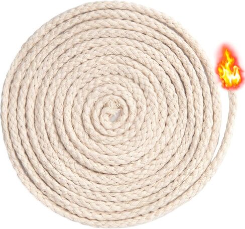 164 Ft 1/8in Diameter Oil Lamp Wicks, Round Cotton Lamp Wicks Burner, Braided Candle Replacement Wicks for Alcohol Kerosene Lamp Torches Lantern- Beige in Kuwait