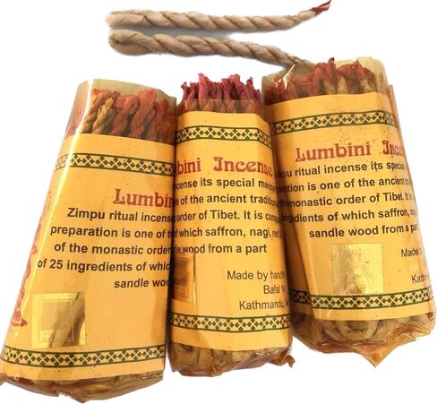 Karma Handicrafts 3 Set Tibetan Hand Rolled Lumbini Rope Incense Natural Yoga Scent Nepal 45 per Pack in Saudi Arabia