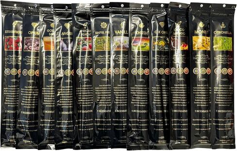 Incensation Assorted Incense Sticks, Pack of 10, 120 Sticks Total, 11 Inches in Saudi Arabia
