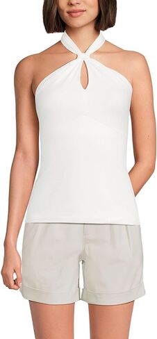 Lands' End Women's Slender Twist Front Halter Top X-Small Black in Saudi Arabia