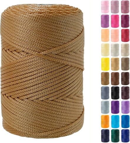 2.5mm x 185 Yards Premium Polyester Macrame Cord 2.5mm Polypropylene Cord for Knitting and Crocheting Hats, Bags, Purses, Shoes, Carpets, Basket, Plant Hangers, DIY Crafts -Lavender Pink in Saudi Arabia