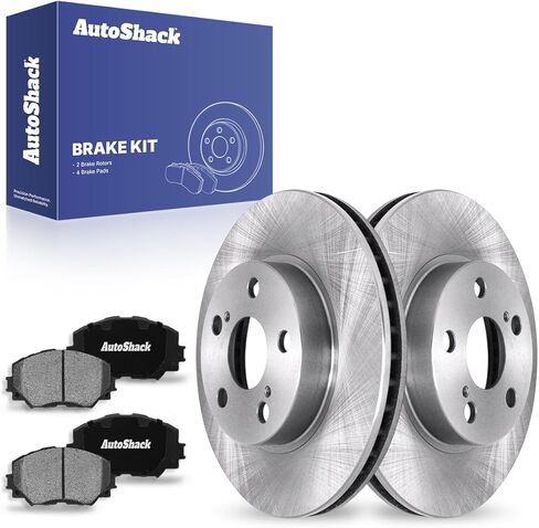 Autoshack Front Brake Kit Praking for Toyota Prius Plug-in Lexus CT200H FWD حفر ومقاطع فرامل القرص المغطاة بالرسوم الإلكترونية وسادات المكابح الخزفية السوداء 10.04 "255 مم BRKPK401 in Saudi Arabia