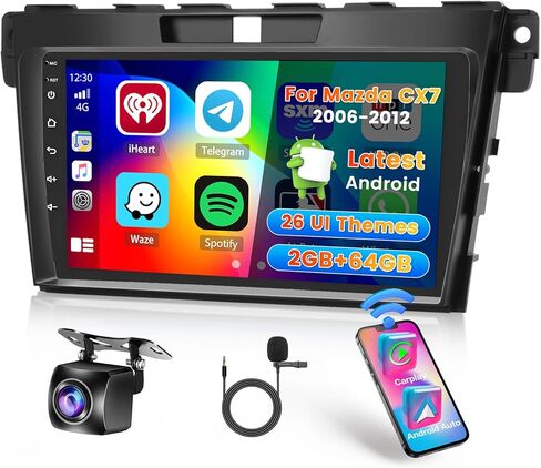 8 Core Car Radio for Mazda CX7 2006 2007 2008 2008 2010 2011 2012 ، 9 inch HD IPS Touch Screen for CX7 Bluetooth مع Carplay/Android Auto ، Bluetooth 5.0 ، 32eq ، 4gb+64gb in Kuwait