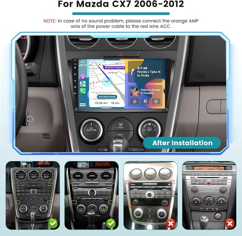 8 Core Car Radio for Mazda CX7 2006 2007 2008 2008 2010 2011 2012 ، 9 inch HD IPS Touch Screen for CX7 Bluetooth مع Carplay/Android Auto ، Bluetooth 5.0 ، 32eq ، 4gb+64gb in Kuwait