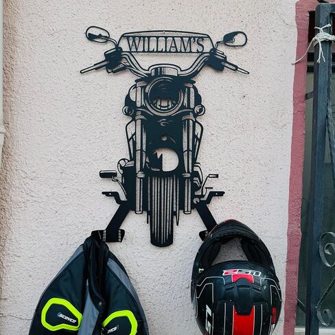 حامل خوذة Harley Davidson المخصص - فن المعادن الشخصية ، هدية رجل الدراجات النارية له ، أبي ، راكب الدراجة النارية in Kuwait