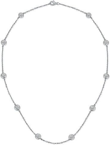قلادة 14K ذهبية خمر عظام مع VVS1 D-Color Round Cut Miamond ، هدية رائعة لصديقتها ، والاختيار للمناسبات الخاصة أو الأمسيات الرومانسية ، طول السلسلة: 15.75 بوصة in Saudi Arabia