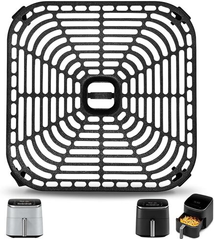 Air Fryer Grill Pan for Cosori Square Air Fryer Pro Le 5 QT ، غير لاصقة 8.26 '*8.26' 'Air Fryer Rack Parts Accessories Shortip Plate Plate Rack مع مصدات المطاط ، غسالة الصحون آمنة in Saudi Arabia