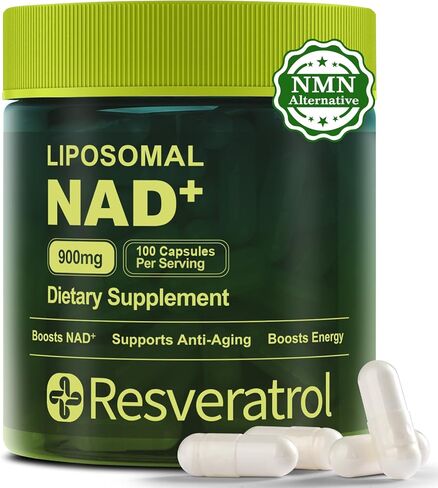 ملحق NAD ، مكملات عالية نقاء NAD للنساء والرجل ، ناد نيكوتيناميد الريبوسيد ريسفيراترول ، NMNH البديل - ملحق NAD الشحمي للطاقة والشيخوخة الصحية - 100 كبسولة in Kuwait
