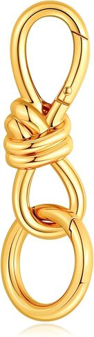 Gold Twist Knot Clasp Bag Charm Keychain D-Ring Keychain Trending Luxury Purse Fashion Accessory Heavy Duty Spring Snap Hook in Saudi Arabia