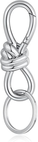 Gold Twist Knot Clasp Bag Charm Keychain D-Ring Keychain Trending Luxury Purse Fashion Accessory Heavy Duty Spring Snap Hook in Saudi Arabia