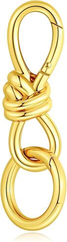 Gold Twist Knot Clasp Bag Charm Keychain D-Ring Keychain Trending Luxury Purse Fashion Accessory Heavy Duty Spring Snap Hook in Saudi Arabia