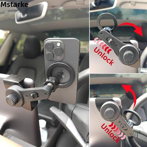 Tesla Model Y/Model 3 Accessories Phone Mount for MagSafe,Car Phone Holder Mount for Tesla 3/Y/S/X【Strongest Magnet Power】 Fits All Phones - with Magnetic Ring (Black Magnetic Regular Model) in Saudi Arabia